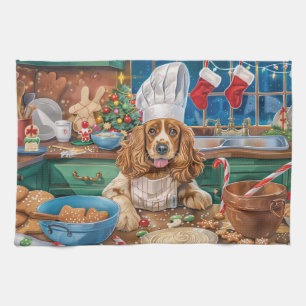 Engelse Cocker Spaniel Kerstbakken: Kerstmis Theedoek