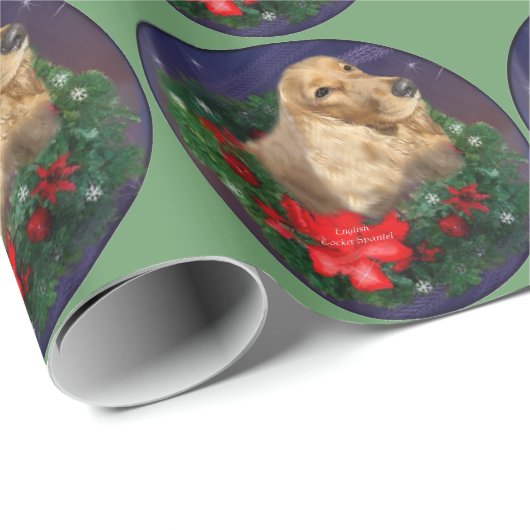 Engelse Cocker Spaniel Kerstmis Cadeaupapier (Rol Hoek)