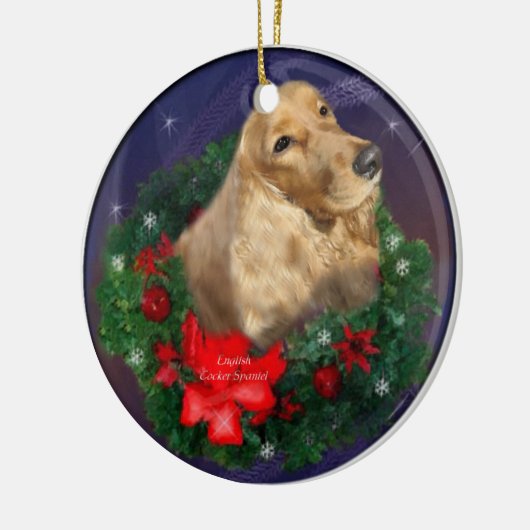 Engelse Cocker Spaniel Kerstversiering Keramisch Ornament (Links)