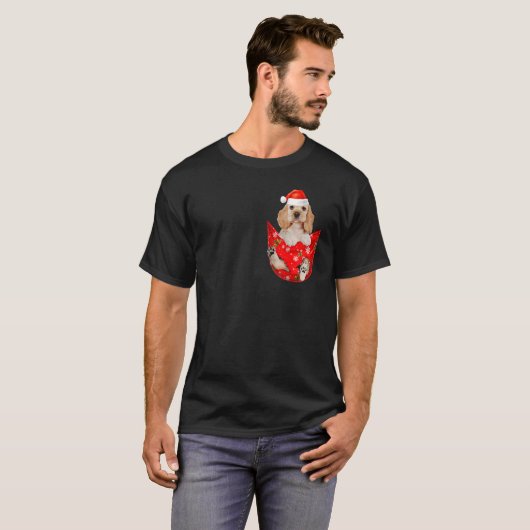 Engelse Cocker Spaniel-kerstzakje voor honden T-shirt (Voorkant volledig)