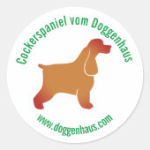 Engelse Cocker Spaniel minimaal modern Ronde Sticker (Voorkant)