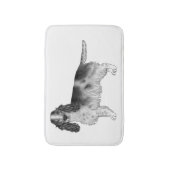 Engelse Cocker Spaniel Ontwerp In Zwart En Wit Badmat (Voorkant Verticaal)