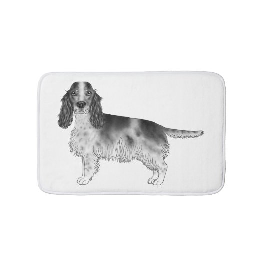 Engelse Cocker Spaniel Ontwerp In Zwart En Wit Badmat (Voorkant)