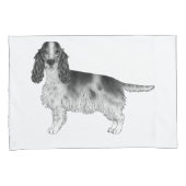Engelse Cocker Spaniel Ontwerp in Zwart en Wit Kussensloop (Voorkant-Rechts)