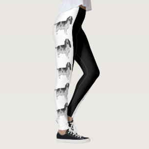 Engelse Cocker Spaniel Ontwerp In Zwart En Wit Leggings