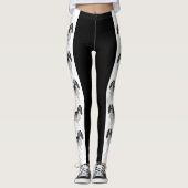Engelse Cocker Spaniel Ontwerp In Zwart En Wit Leggings (Voorkant)