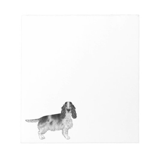 Engelse Cocker Spaniel Ontwerp in Zwart en Wit Notitieblok (Voorkant)