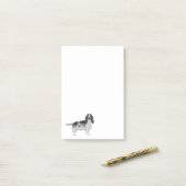 Engelse Cocker Spaniel Ontwerp in Zwart en Wit Post-it® Notes (Op bureau)