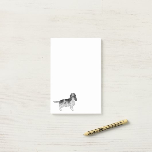 Engelse Cocker Spaniel Ontwerp in Zwart en Wit Post-it® Notes (Op bureau)