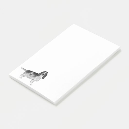 Engelse Cocker Spaniel Ontwerp in Zwart en Wit Post-it® Notes (Schuin)