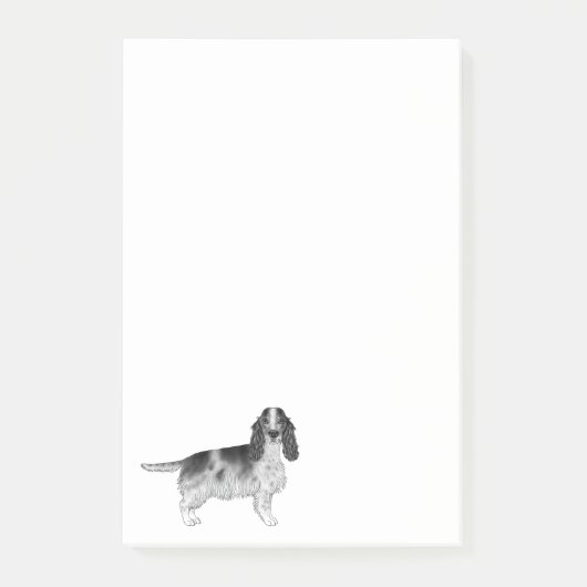 Engelse Cocker Spaniel Ontwerp in Zwart en Wit Post-it® Notes (Voorkant)