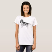Engelse Cocker Spaniel Ontwerp in Zwart en Wit T-shirt (Voorkant volledig)