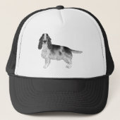 Engelse Cocker Spaniel Ontwerp In Zwart En Wit Trucker Pet (Voorkant)