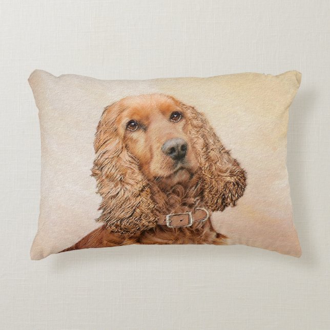 Engelse Cocker Spaniel Paining - Originele Dog Art Accent Kussen (Voorkant)