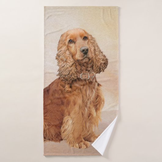 Engelse Cocker Spaniel Paining - Originele Dog Art Bad Handdoek (Badhanddoek)