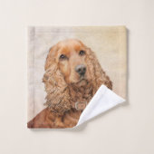 Engelse Cocker Spaniel Paining - Originele Dog Art Bad Handdoek (Wasdoekje)