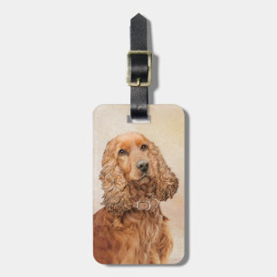 Engelse Cocker Spaniel Paining - Originele Dog Art Bagagelabel