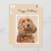 Engelse Cocker Spaniel Paining - Originele Dog Art Briefkaart (Voorkant / Achterkant)