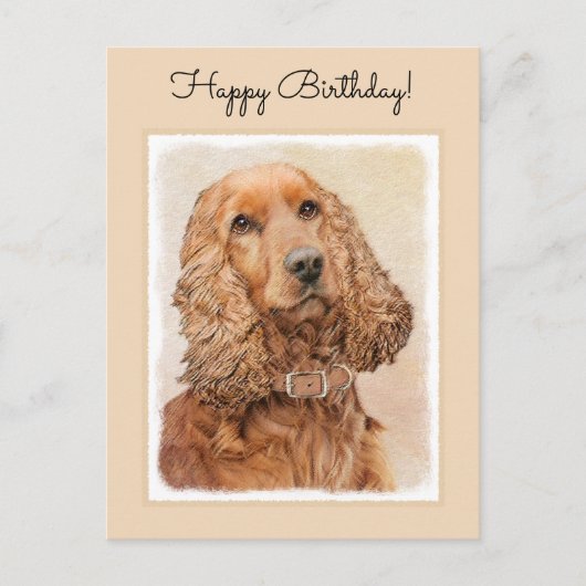 Engelse Cocker Spaniel Paining - Originele Dog Art Briefkaart (Voorkant)