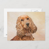 Engelse Cocker Spaniel Paining - Originele Dog Art Briefkaart (Voorkant / Achterkant)