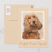 Engelse Cocker Spaniel Paining - Originele Dog Art Briefkaart (Voorkant / Achterkant)