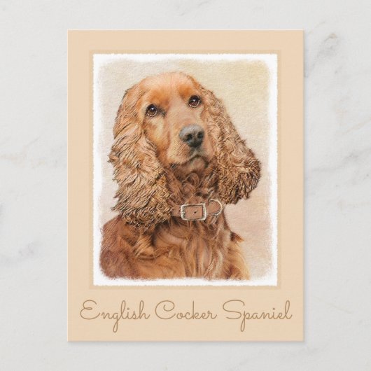 Engelse Cocker Spaniel Paining - Originele Dog Art Briefkaart (Voorkant)