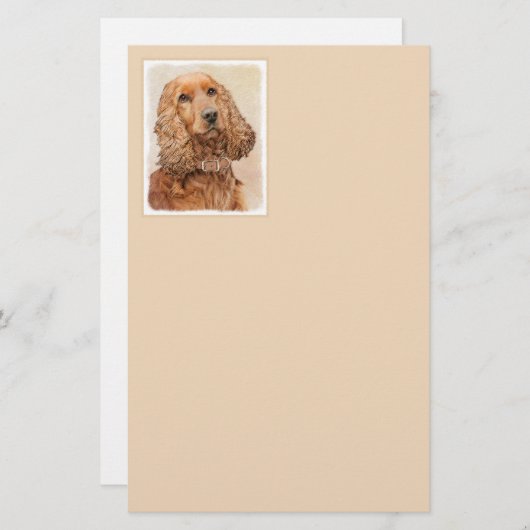 Engelse Cocker Spaniel Paining - Originele Dog Art Briefpapier (Voorkant / Achterkant)