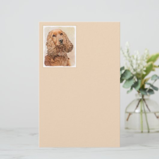 Engelse Cocker Spaniel Paining - Originele Dog Art Briefpapier (Staand voorkant)