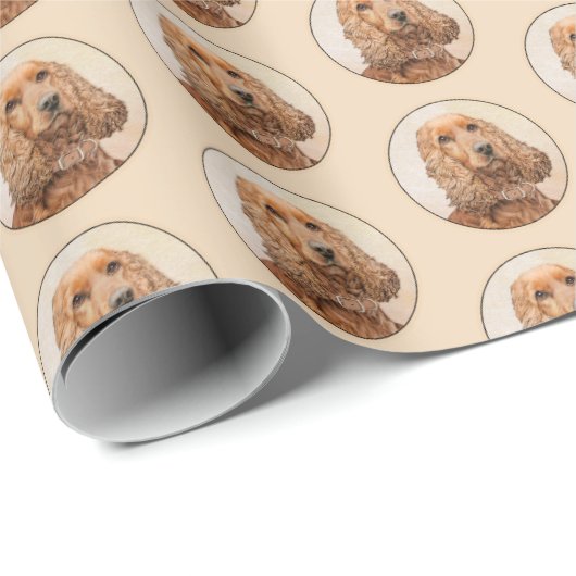 Engelse Cocker Spaniel Paining - Originele Dog Art Cadeaupapier (Rol Hoek)