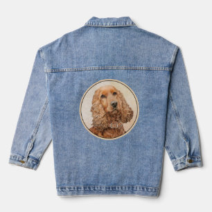 Engelse Cocker Spaniel Paining - Originele Dog Art Denim Jacket