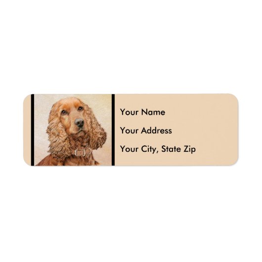 Engelse Cocker Spaniel Paining - Originele Dog Art Etiket (Voorkant)