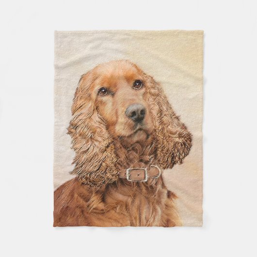 Engelse Cocker Spaniel Paining - Originele Dog Art Fleece Deken (Voorkant)
