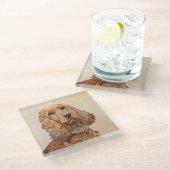 Engelse Cocker Spaniel Paining - Originele Dog Art Glazen Onderzetter (Schuin)