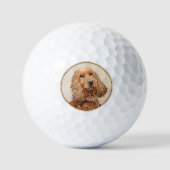 Engelse Cocker Spaniel Paining - Originele Dog Art Golfballen (Voorkant)
