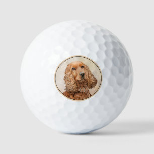 Engelse Cocker Spaniel Paining - Originele Dog Art Golfballen