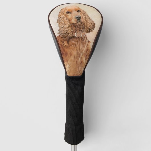 Engelse Cocker Spaniel Paining - Originele Dog Art Golfheadcover (Voorkant)