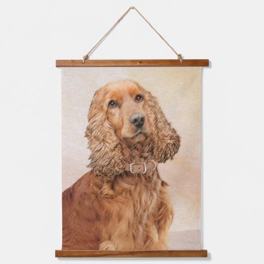 Engelse Cocker Spaniel Paining - Originele Dog Art Hangend Wandkleed (Voorkant)