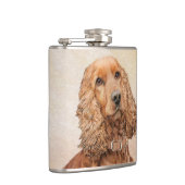 Engelse Cocker Spaniel Paining - Originele Dog Art Heupfles (Rechts)