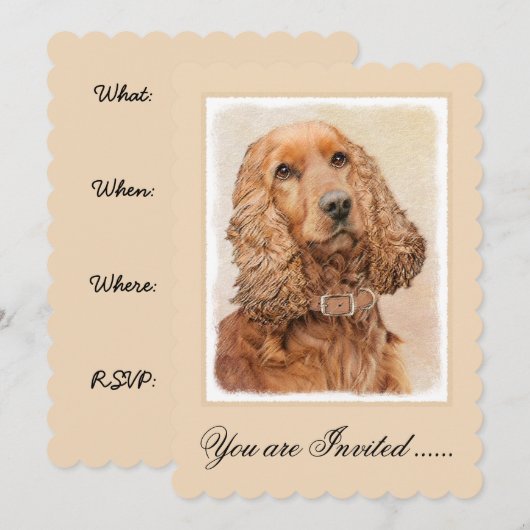 Engelse Cocker Spaniel Paining - Originele Dog Art Kaart (Voorkant / Achterkant)