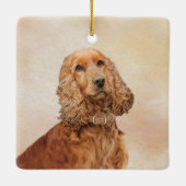 Engelse Cocker Spaniel Paining - Originele Dog Art Keramisch Ornament (Achterkant)