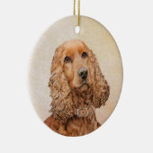Engelse Cocker Spaniel Paining - Originele Dog Art Keramisch Ornament (Rechts)