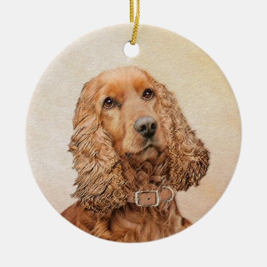 Engelse Cocker Spaniel Paining - Originele Dog Art Keramisch Ornament (Voorkant)