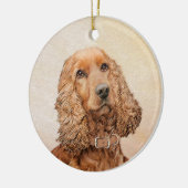Engelse Cocker Spaniel Paining - Originele Dog Art Keramisch Ornament (Links)