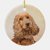 Engelse Cocker Spaniel Paining - Originele Dog Art Keramisch Ornament (Achterkant)