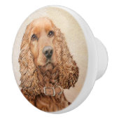 Engelse Cocker Spaniel Paining - Originele Dog Art Keramische Knop (Rechts)