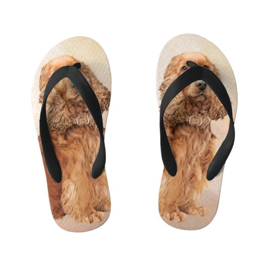 Engelse Cocker Spaniel Paining - Originele Dog Art Kinder Teenslippers (Voetbed)
