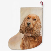 Engelse Cocker Spaniel Paining - Originele Dog Art Kleine Kerstsok (Achterkant)