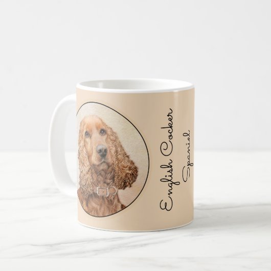 Engelse Cocker Spaniel Paining - Originele Dog Art Koffiemok (Voorkant links)