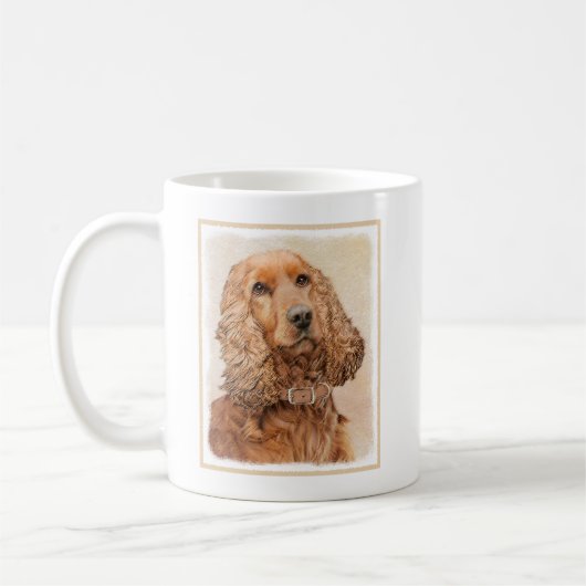 Engelse Cocker Spaniel Paining - Originele Dog Art Koffiemok (Links)