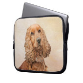 Engelse Cocker Spaniel Paining - Originele Dog Art Laptop Sleeve (Voorkant Links)